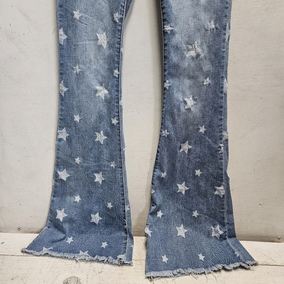 Angry Rabbit Star Struck High Rise Flare retro bell bottom style jeans size 25/1 - Picture 6 of 14